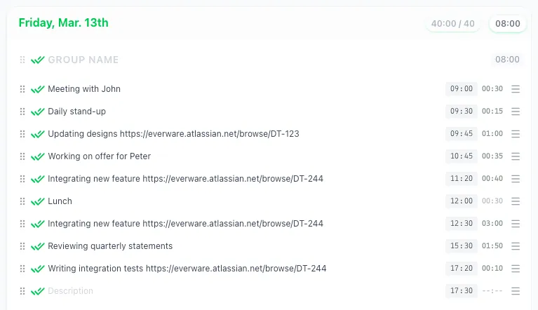 Easier time tracking!