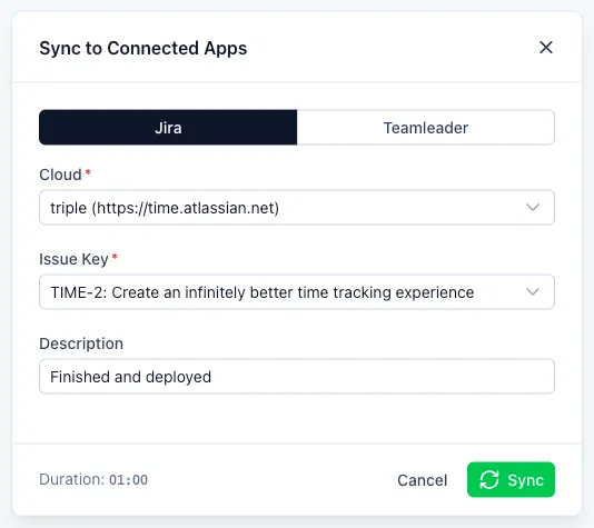 Sync to Jira